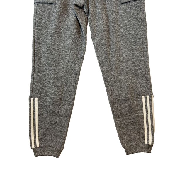 Adidas Gray Joggers Pants Mens Small Cargo Sweatpants Drawstring Three Stripe - Picture 3 of 7